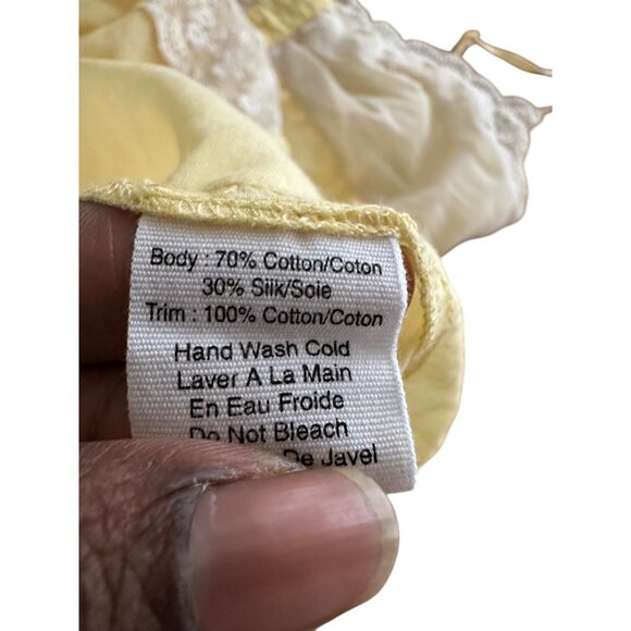 Vintage Baby Doll Dress Yellow Lace Trim Spaghetti Strap Coquette Romantic READ - Picture 13 of 16